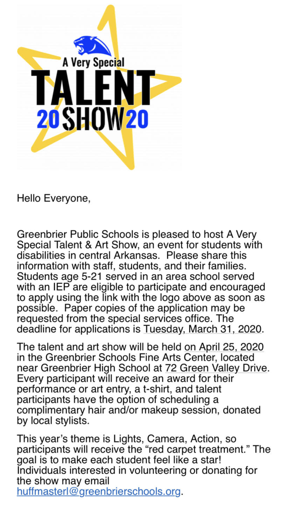 Lights, Camera, Action - A Very Special Talent Show